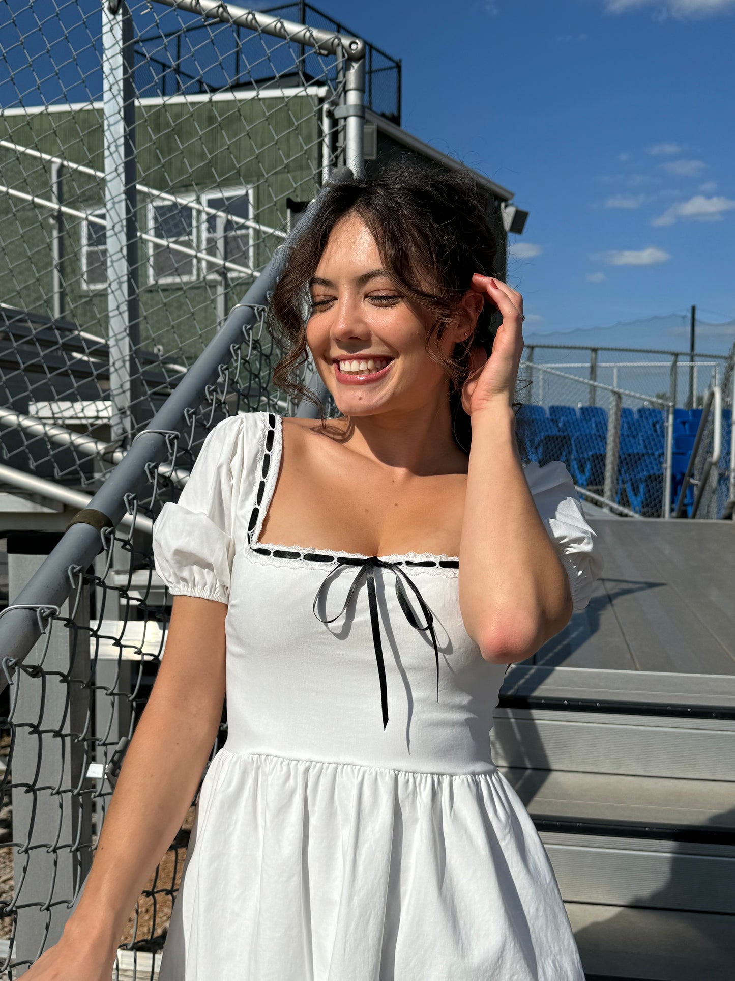 Sweetheart Ribbon Mini Dress