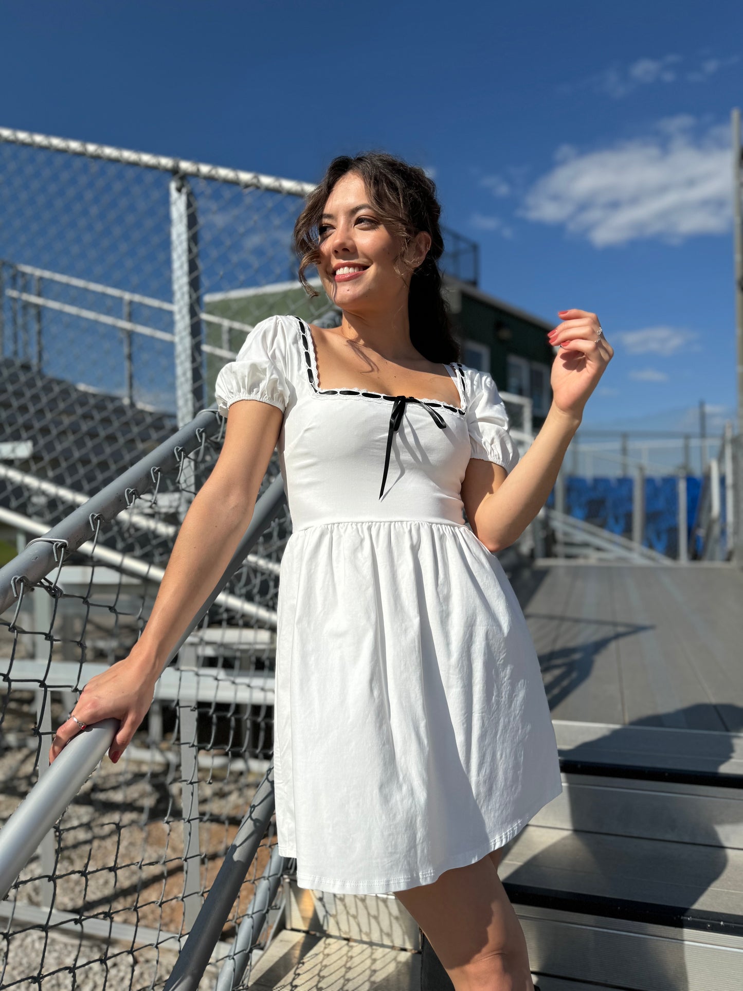 Sweetheart Ribbon Mini Dress