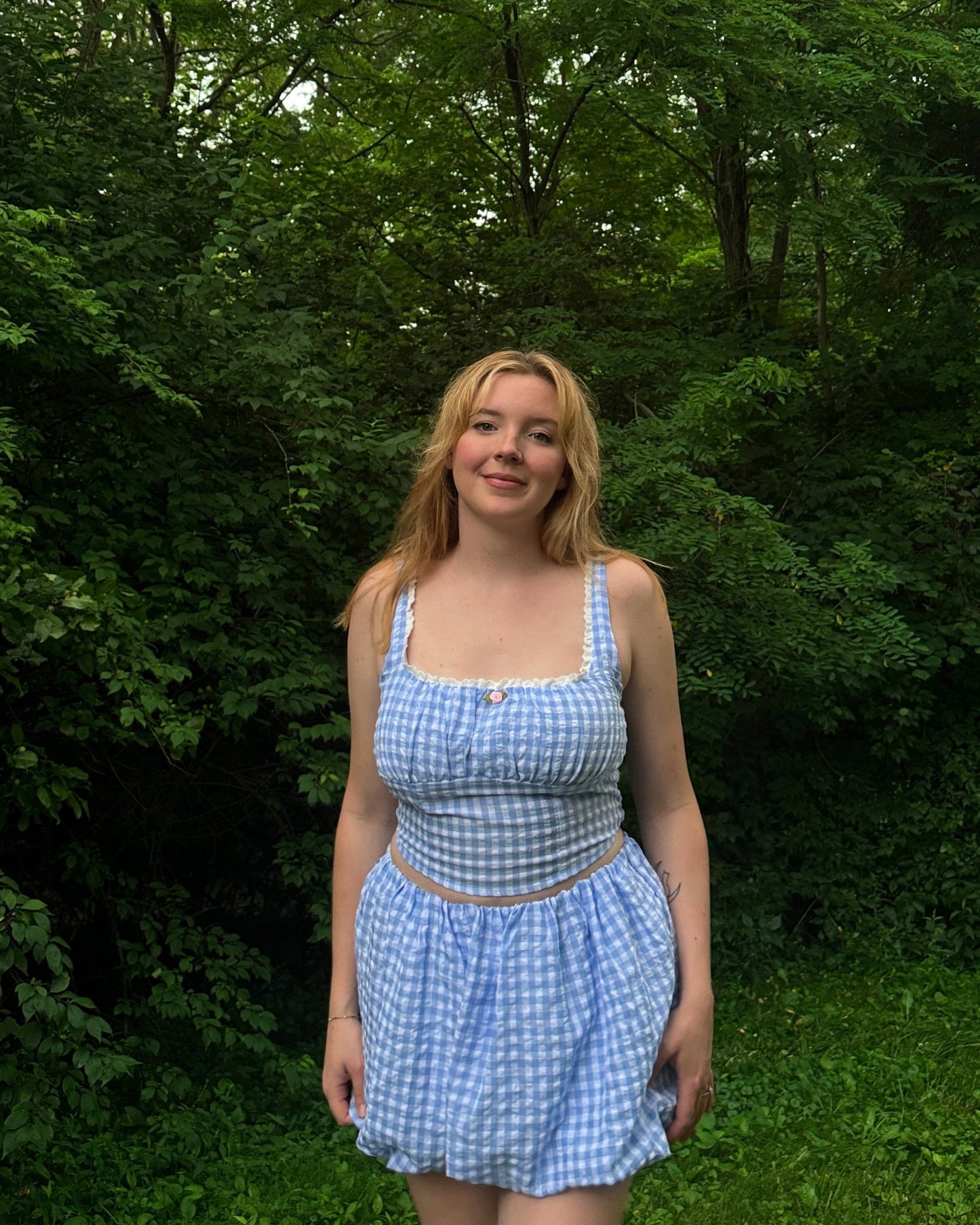 Blue Gingham Daydream Skirt