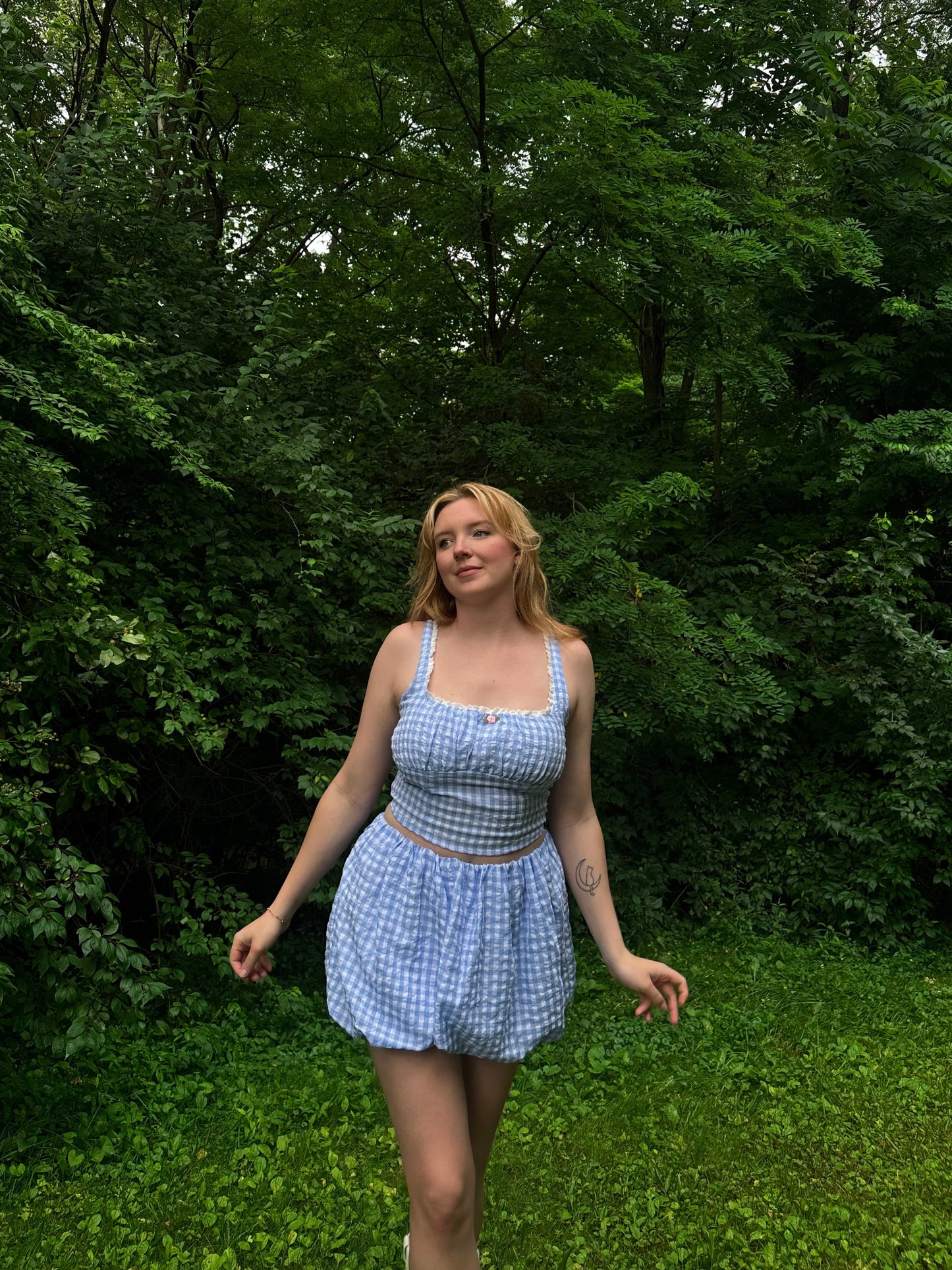 Blue Gingham Daydream Skirt
