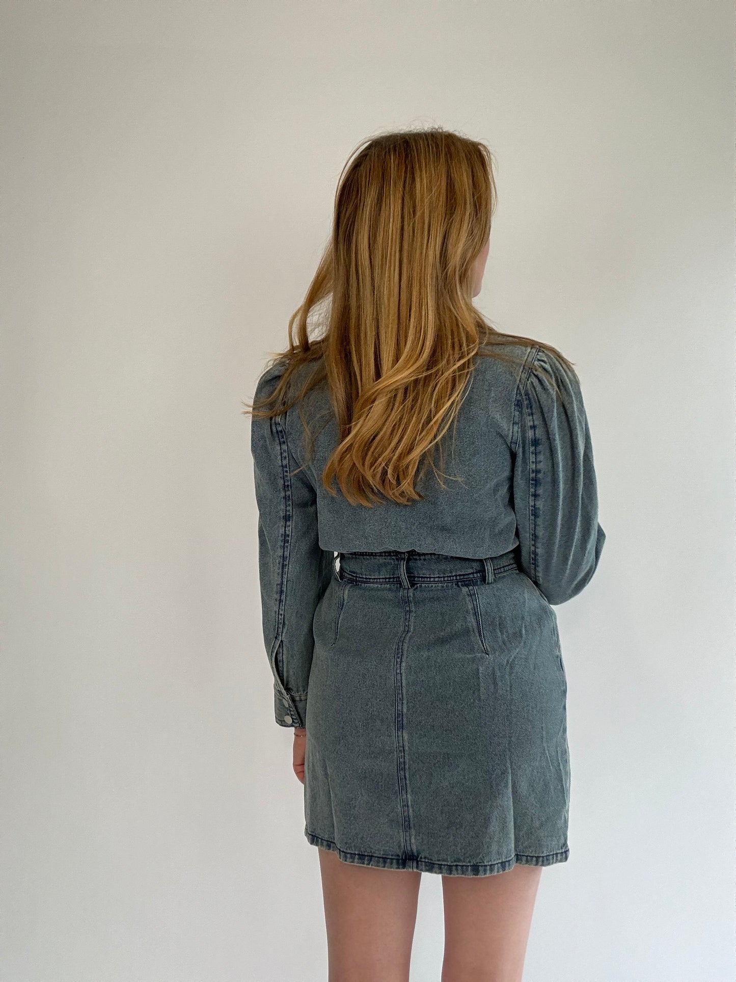 Long-Sleeve Denim Shirt Dress