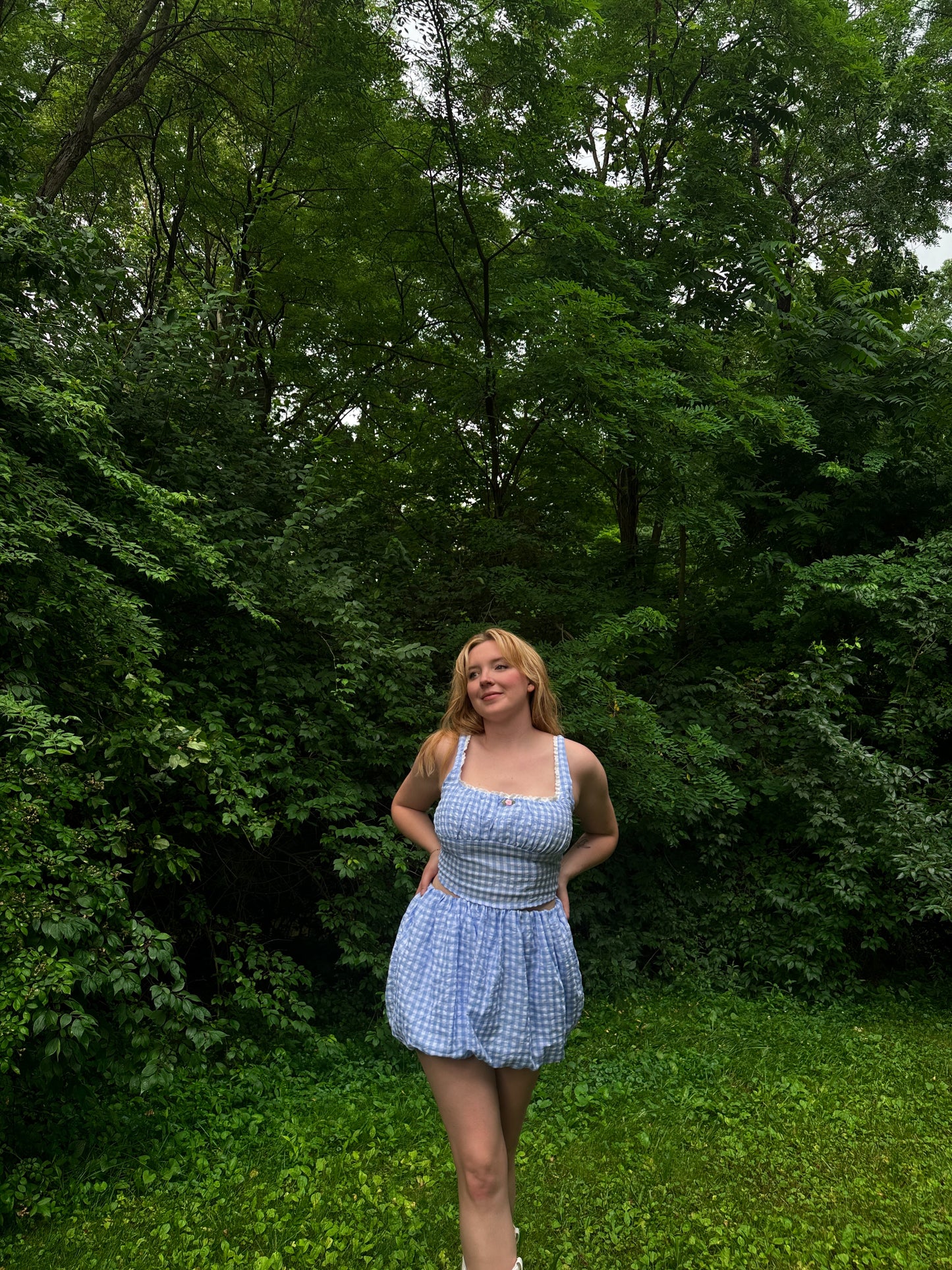 Blue Gingham Daydream Skirt