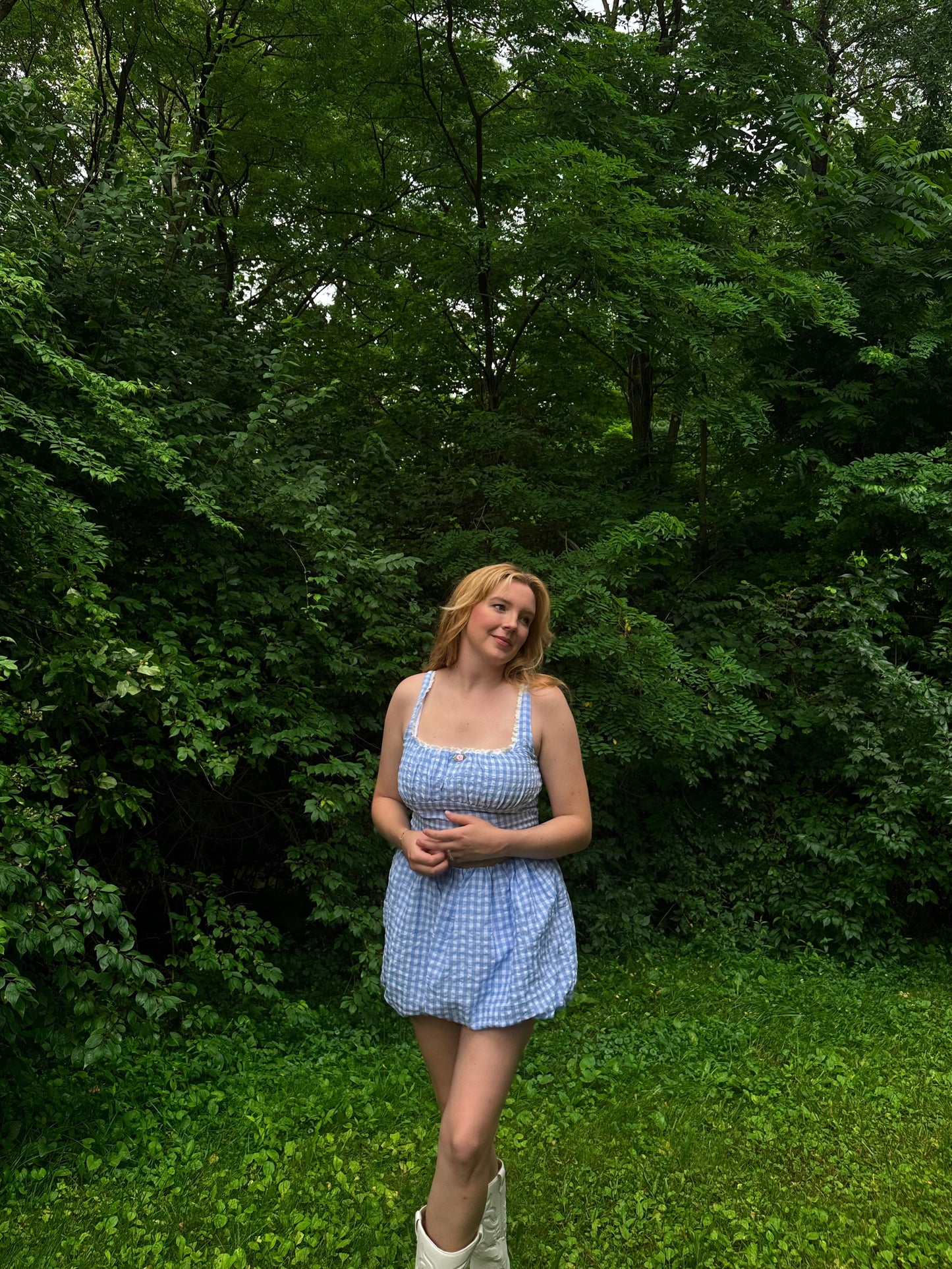 Blue Gingham Daydream Skirt