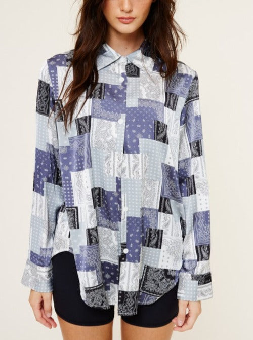 Paisley Print Button Up