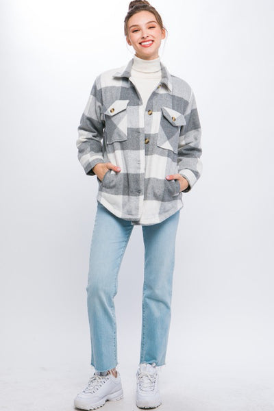 Plaid Sherpa Lined Shacket (4 Colors)