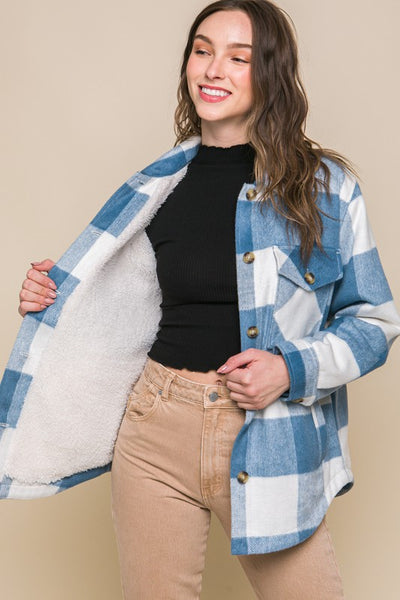Plaid Sherpa Lined Shacket (4 Colors)