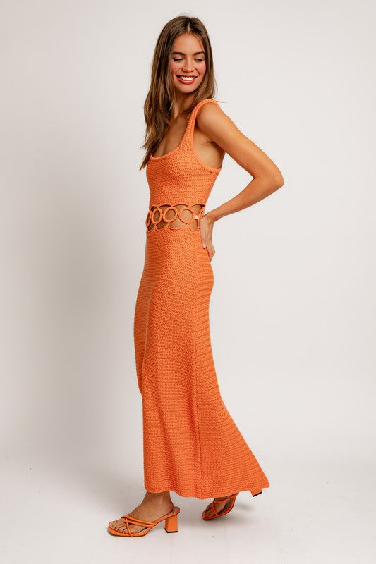 Riley Sleeveless Crochet Midi Dress