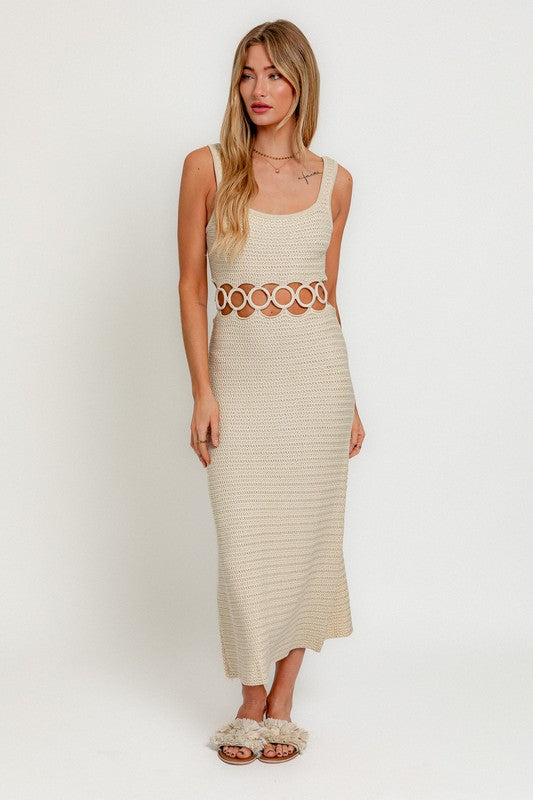 Riley Sleeveless Crochet Midi Dress