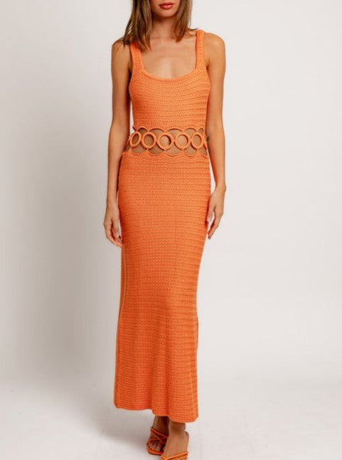 Riley Sleeveless Crochet Midi Dress