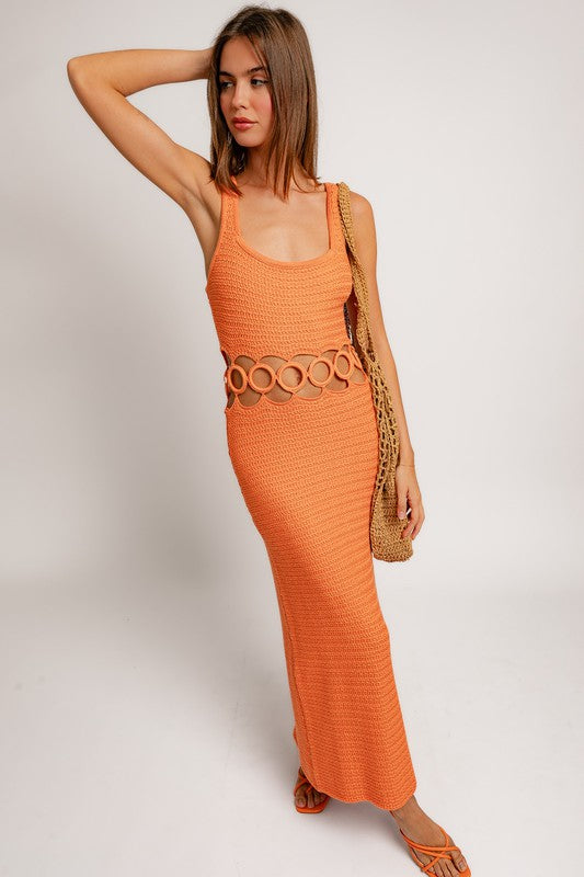 Riley Sleeveless Crochet Midi Dress