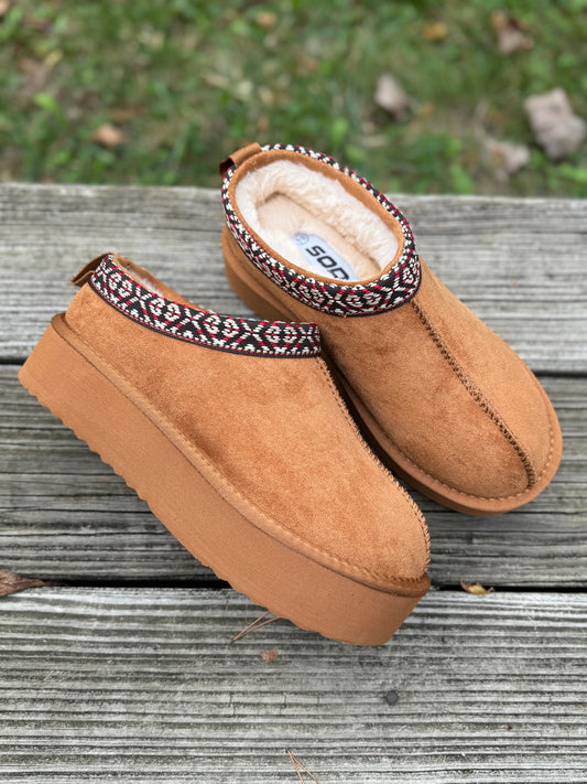 Platform Tan Slipper