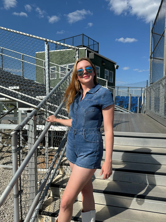 Denim Romper