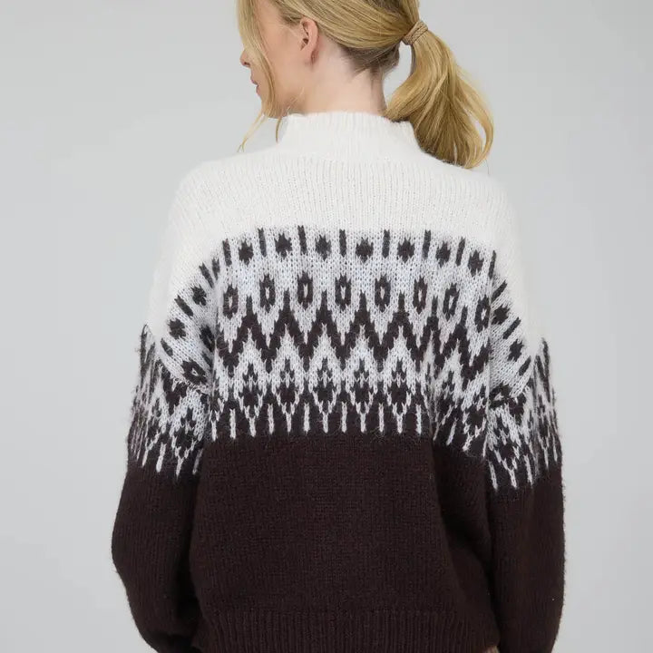 Fair Isle Knit Pullover Sweater
