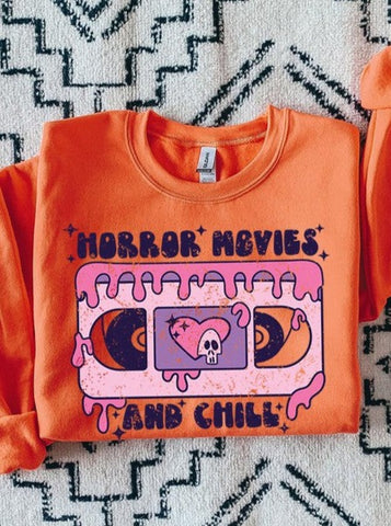 Horror Movies & Chill Graphic Sweatshirt