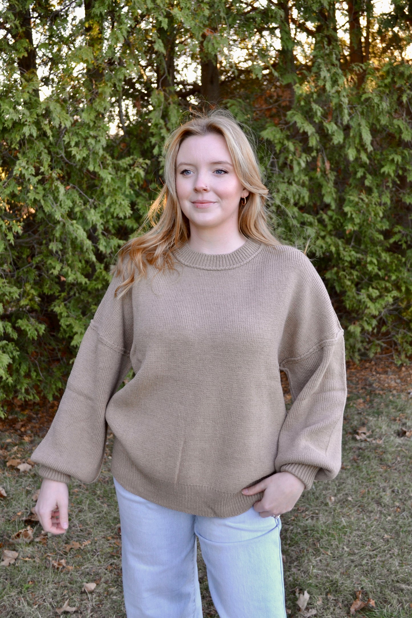 Erica Oversized Mocha Knit Sweater