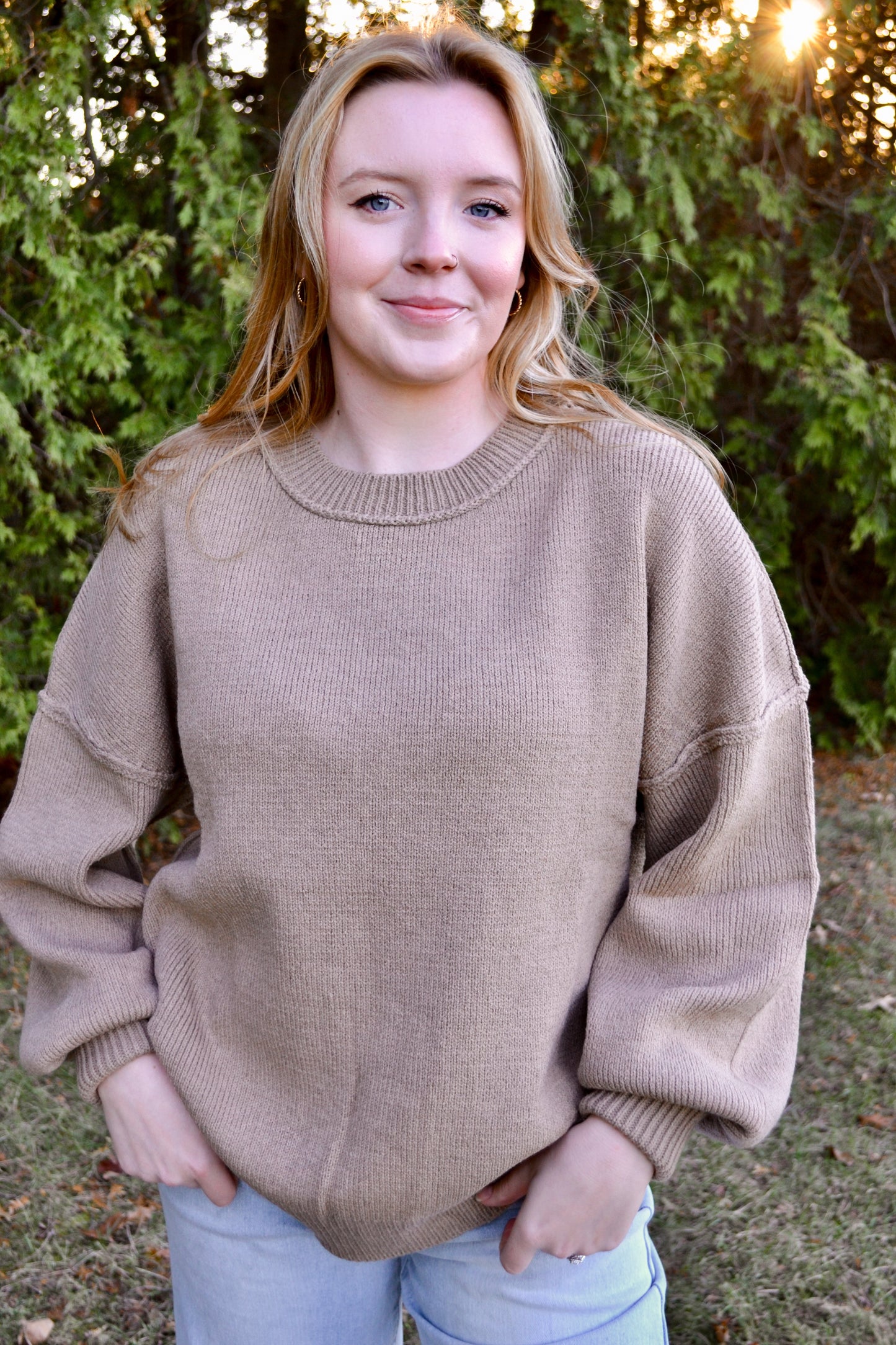 Erica Oversized Mocha Knit Sweater